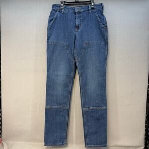 Carhartt Jean Women's 4 Tall Blue Double Knee Front Straight Carpenter NWT